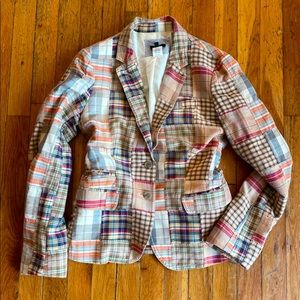 J Crew patchwork plaid blazer - size 0